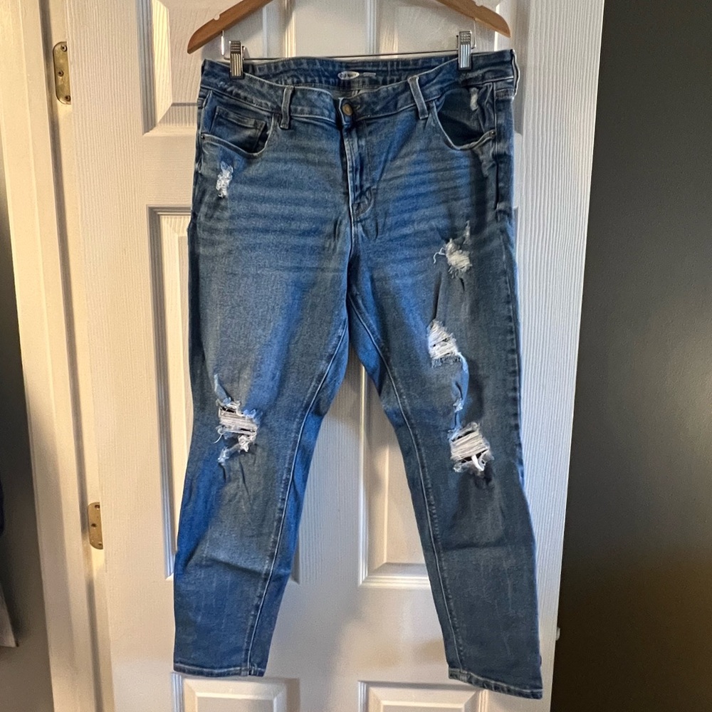 Distressed Blue Jeans
